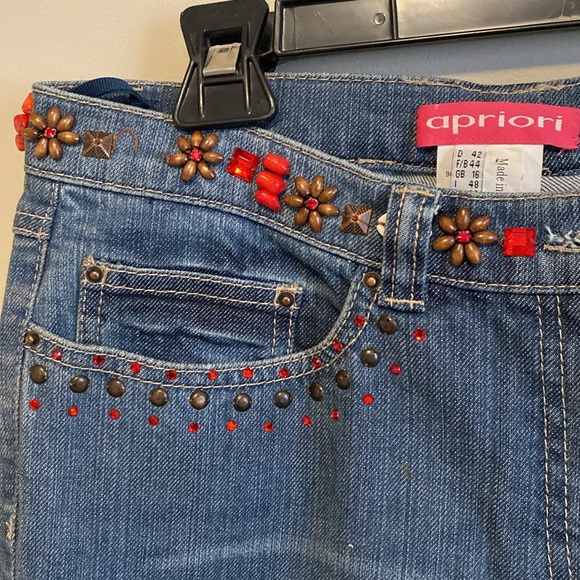 Vintage Apriori by Esacada jeans with gems and studs embellishments. - Picture 3 of 8